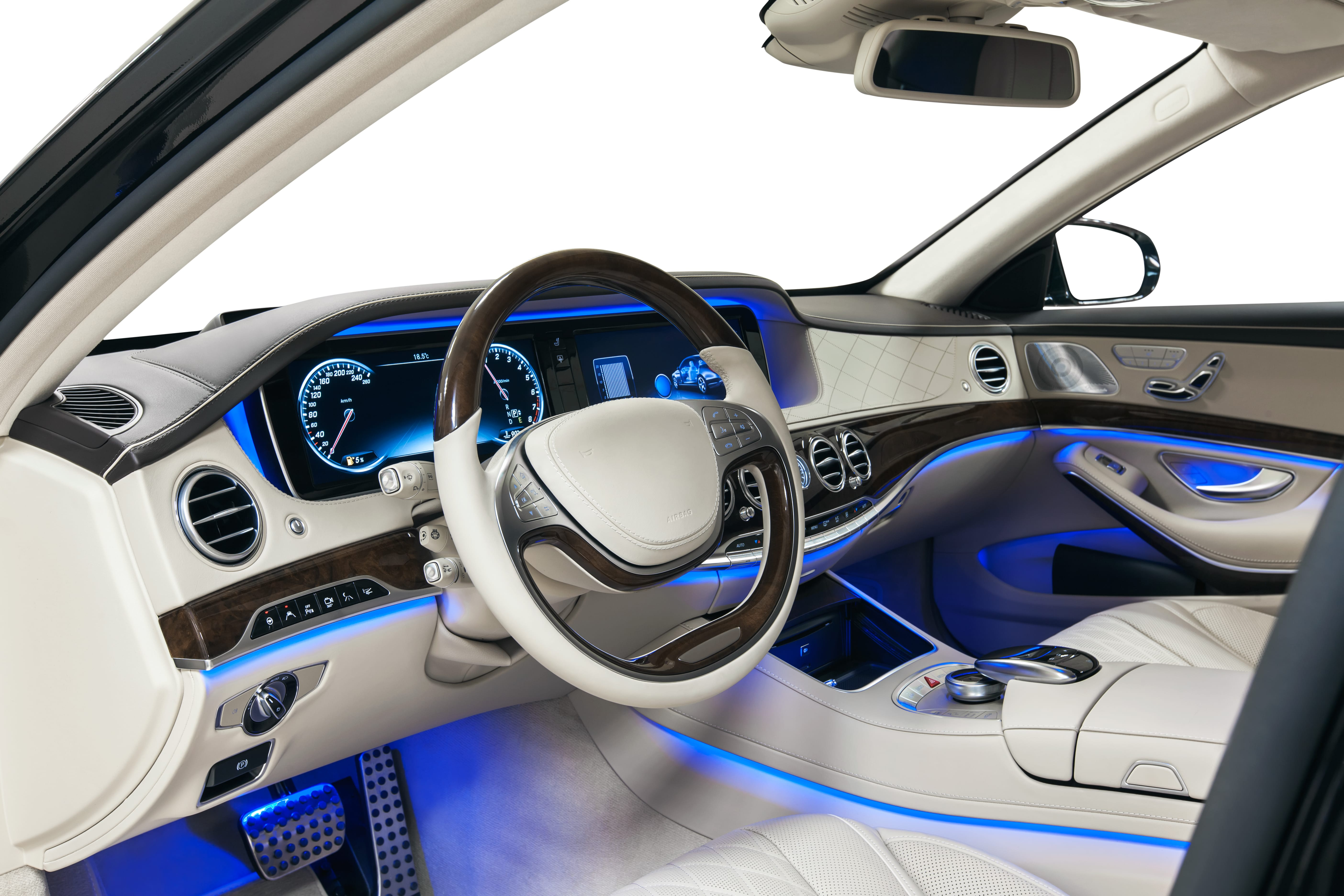 Blue interior ambient lighting