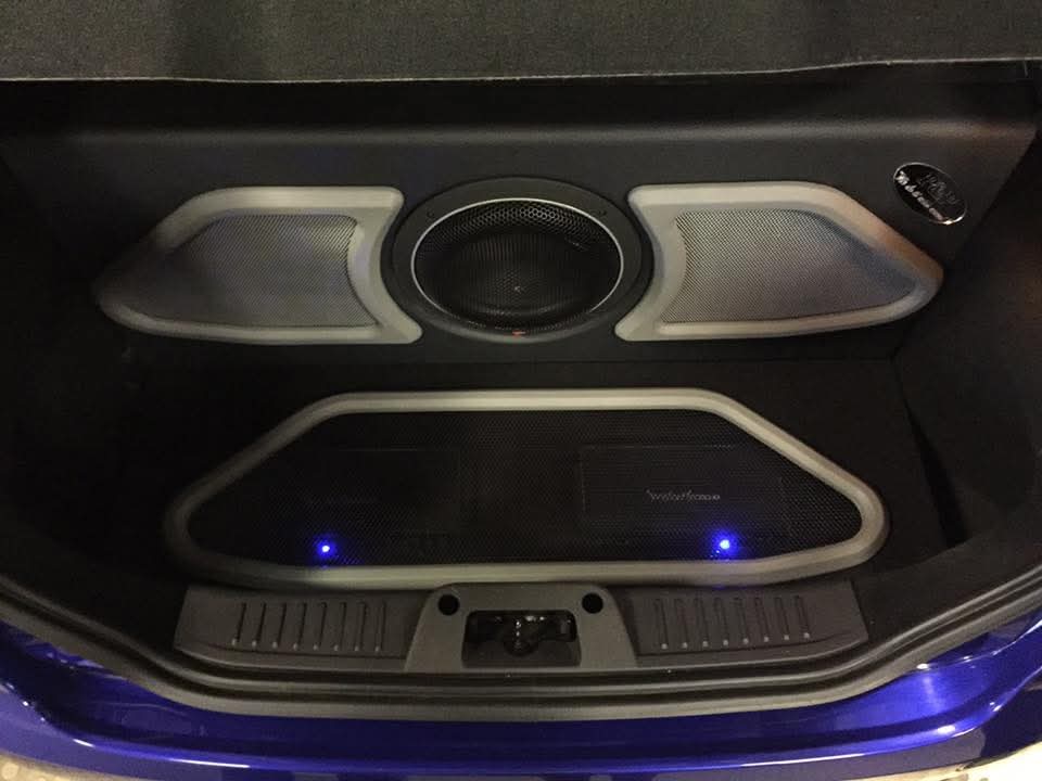 Blue lit custom door speaker panel