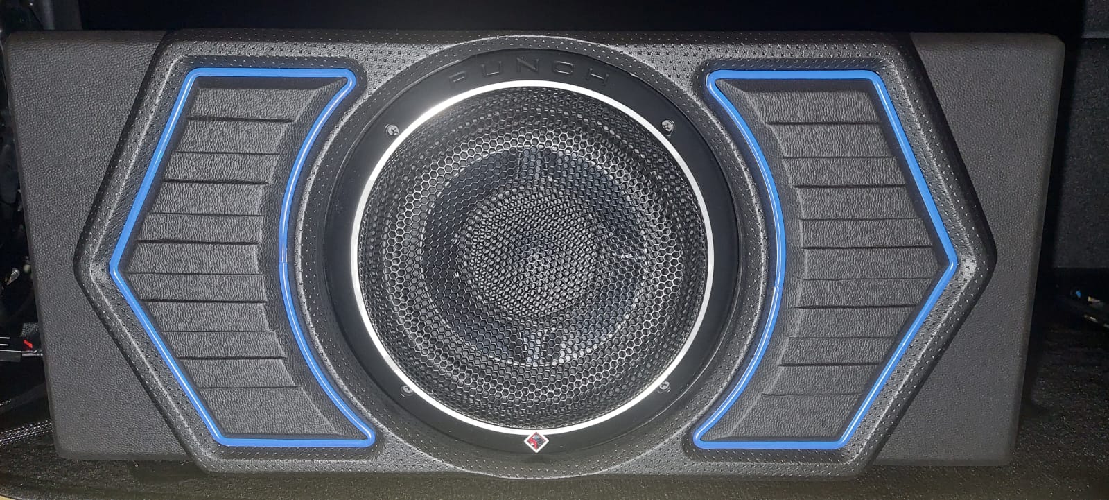Blue trim custom door speaker panel