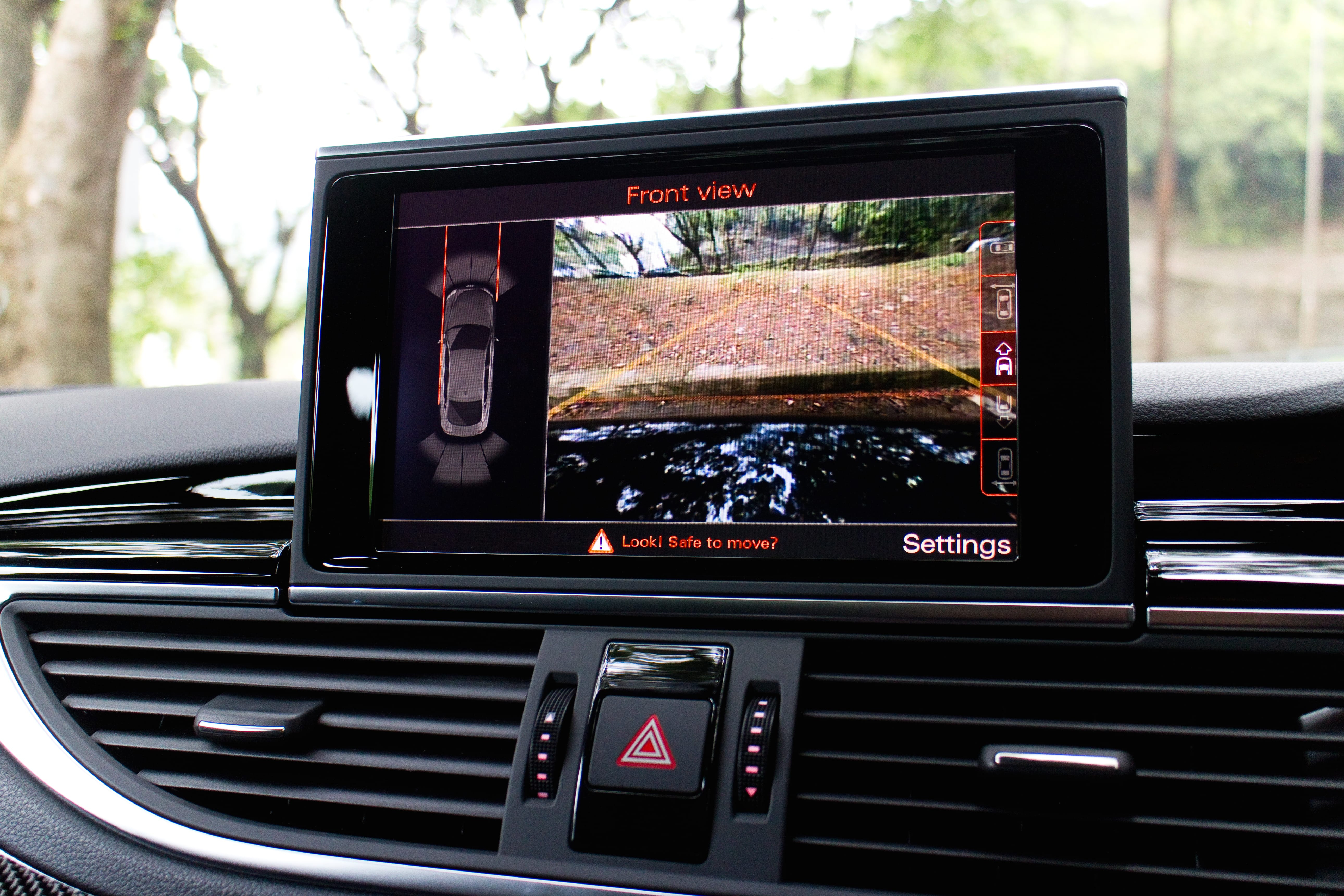 Camera display integrated into a car dashboard