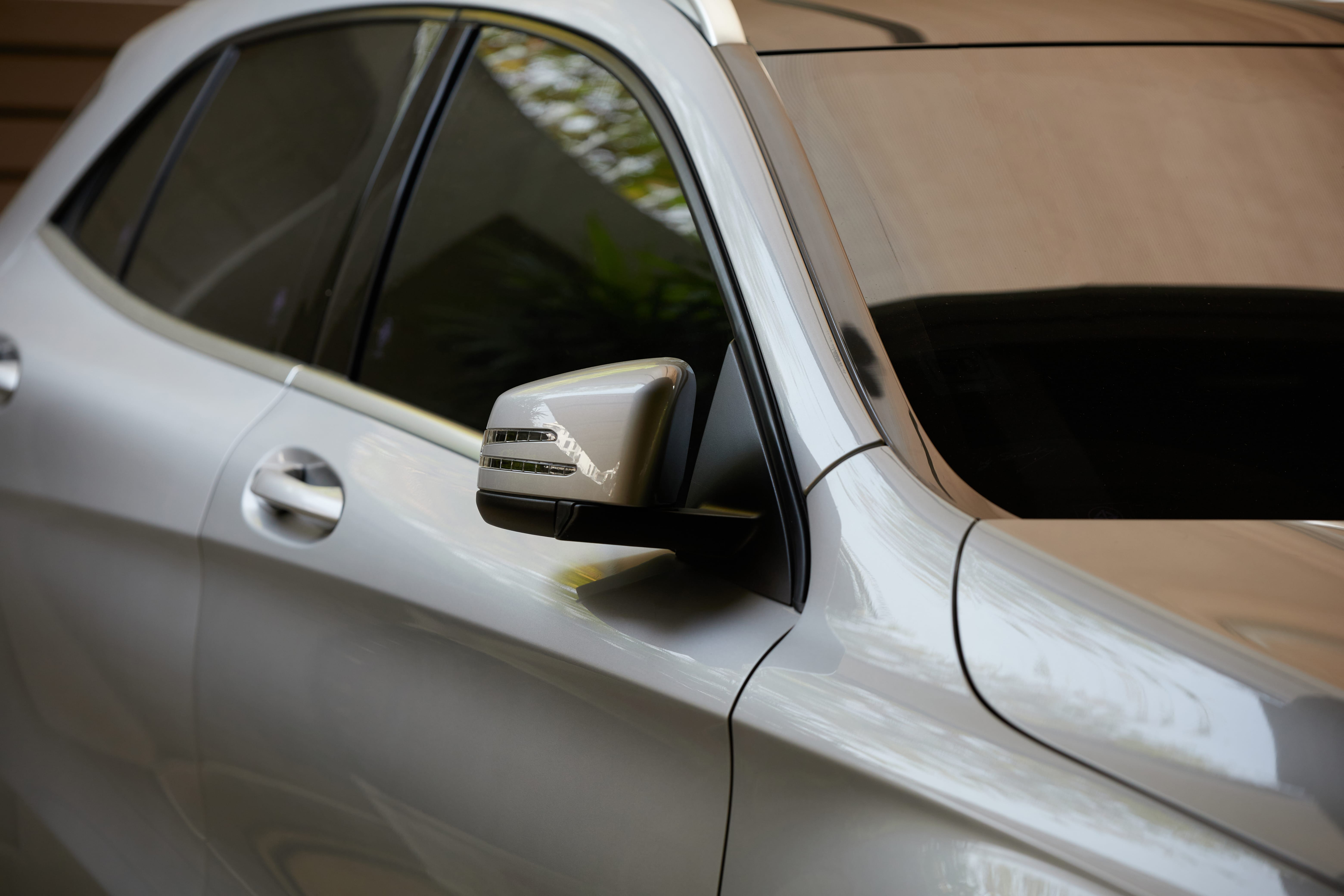 Car with tinted side windows