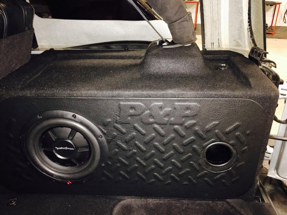Custom trunk speaker enclosure installation