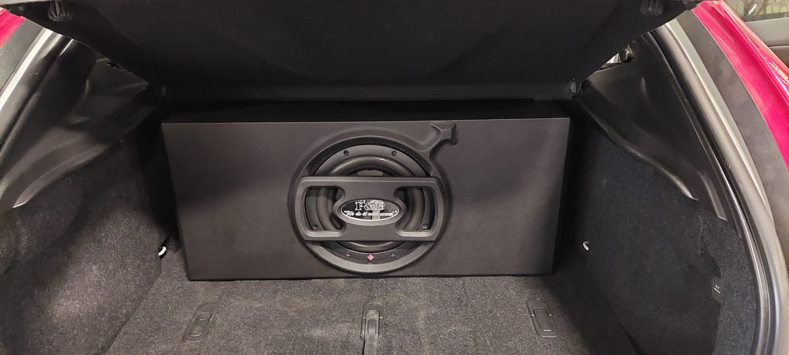 Custom trunk subwoofer installation